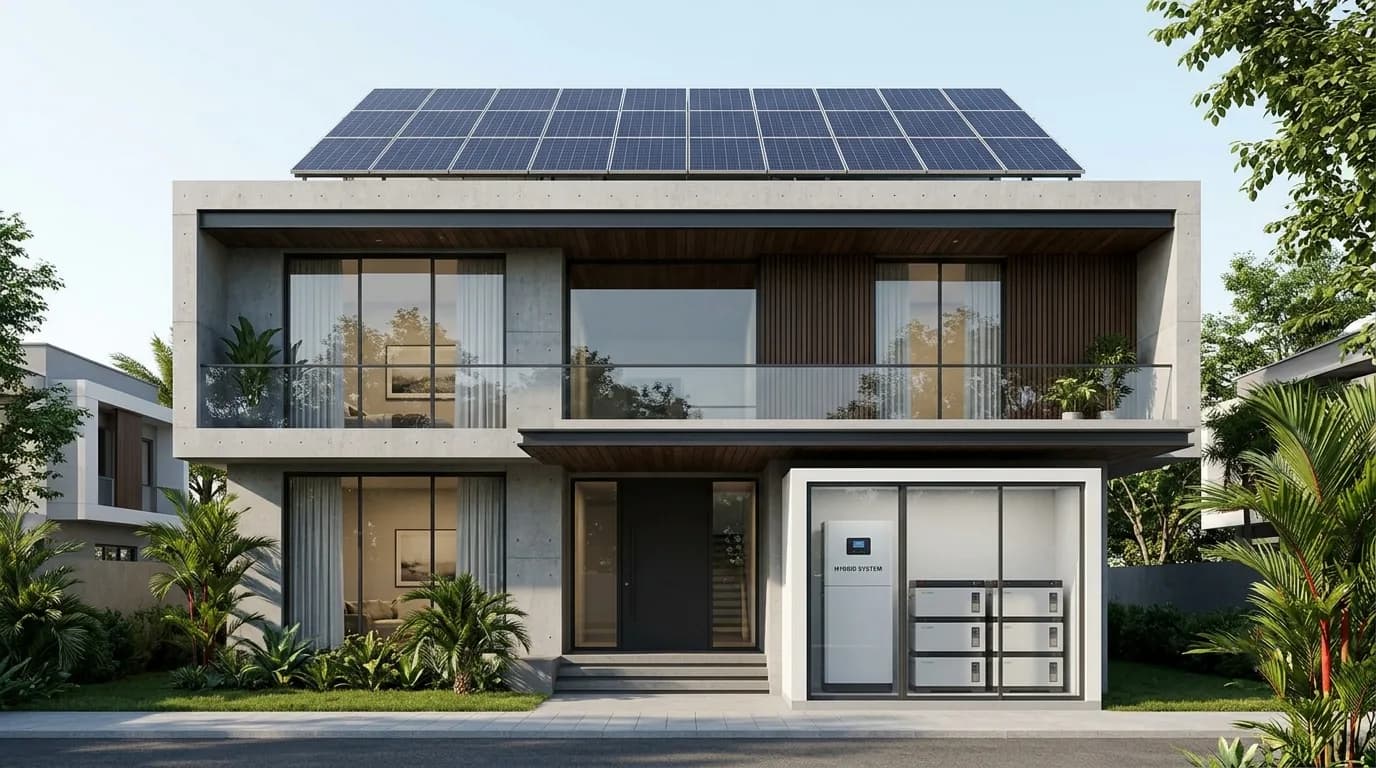 A home battery storage unit installed alongside a solar inverter.