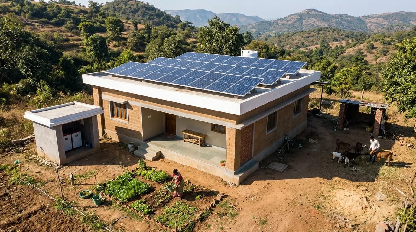 Engineering plan for an independent solar power system.